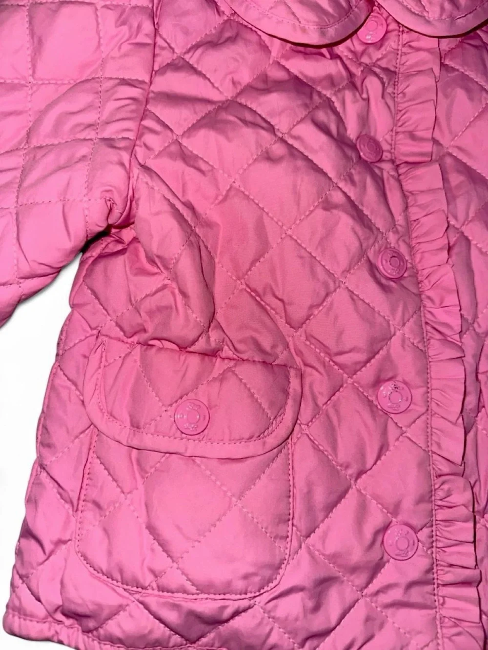 BABY GAP Pink Quilted Peter Pan Collar Puffer Jacket